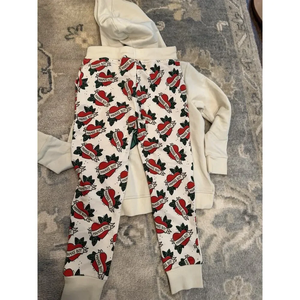 Bums And Roses Mama's Boy 2 Piece Hoodie Jogger Set 5/6 NEW